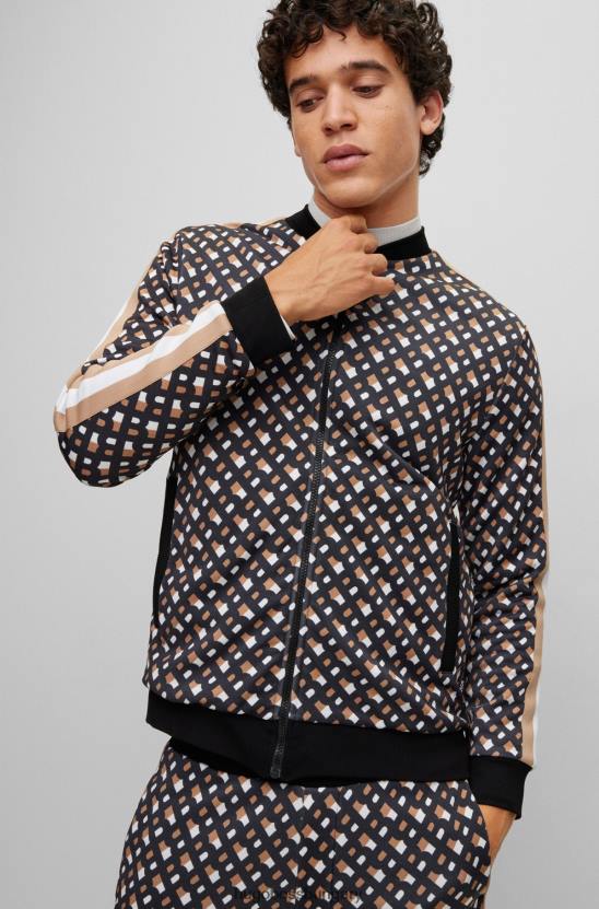 Hugo Boss mintás cipzáras pulóver monogrammintás hugo 80P61000 mintás