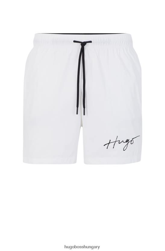 Hugo Boss fehér, újrahasznosított anyagú úszónadrág, kézzel írt hugo logóval 80P63964 fehér