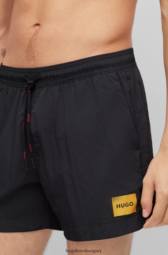 Hugo Boss hugo fekete gyorsan száradó úszónadrág piros logóval 80P62140 fekete