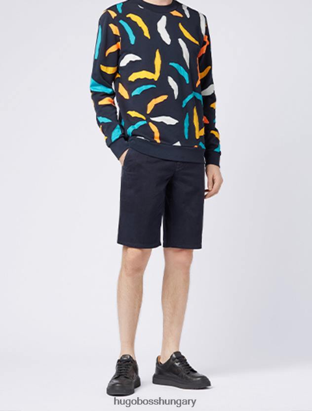 Hugo Boss rövidnadrág schino-slim 50403772 navy 80P6421 sötétkék/kő/pasztellzöld