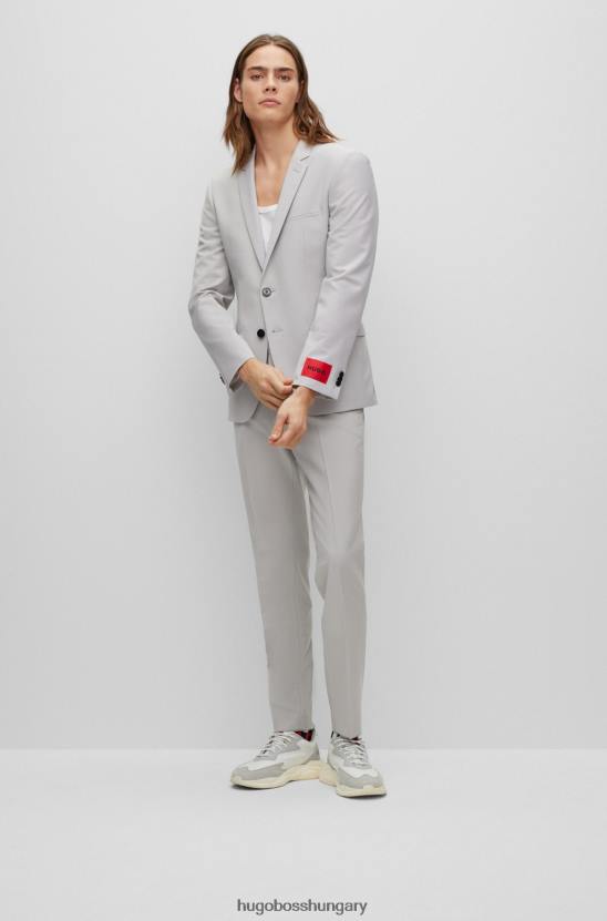 Hugo Boss extra vékony szabású öltöny szuper-flex gyapjúkeverékből, hugo világos bézs színű 80P64088 világos bézs