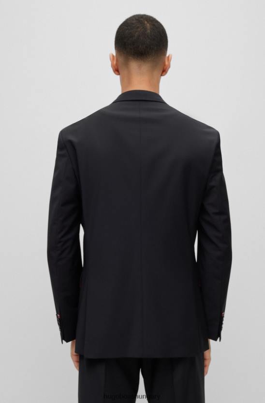 Hugo Boss fekete hugo modern szabású öltöny teljesítmény szűz-gyapjú keverékben 80P62294 fekete