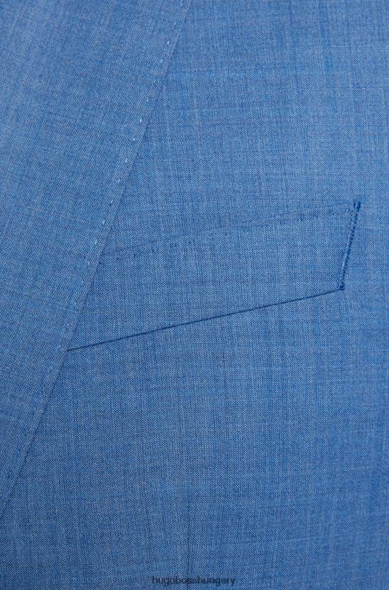 Hugo Boss háromrészes karcsúsított öltöny szűz gyapjú hugo kék színben 80P62286 kék