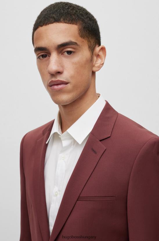 Hugo Boss hugo extra vékony szabású öltöny, teljesítmény stretch sötétbarna öltönyben 80P63612 sötétbarna