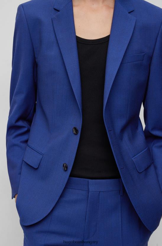 Hugo Boss mintás slim-fit öltöny teljesítmény-sztreccs gyapjúkeverékben hugo sötétkék 80P61339 sötétkék