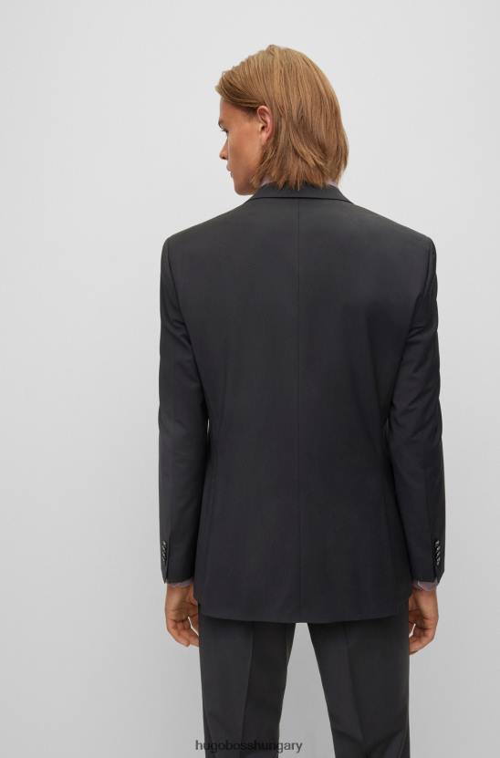 Hugo Boss normál szabású öltöny melange gyapjúkeverékből, hugo black 80P61872 fekete