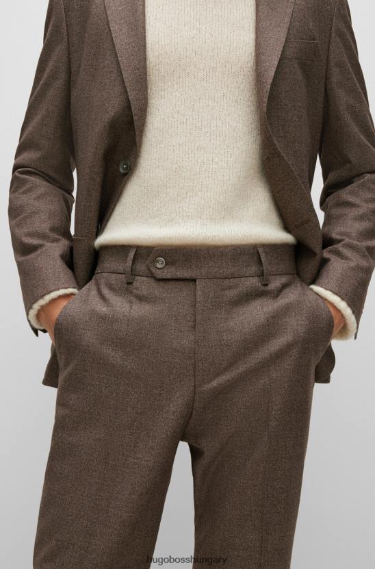 Hugo Boss normál szabású öltöny mintás szűz-gyapjú keverékű barna hugóban 80P63025 barna
