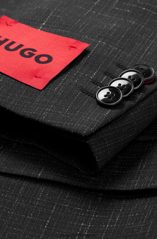 Hugo Boss vékony szabású öltöny nagy teljesítményű gyapjúkeverékes twill fekete hugóból 80P63703 fekete