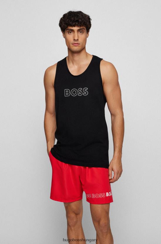 Hugo Boss fekete logós felső 50+ pamut hugo anyagból 80P64634 fekete