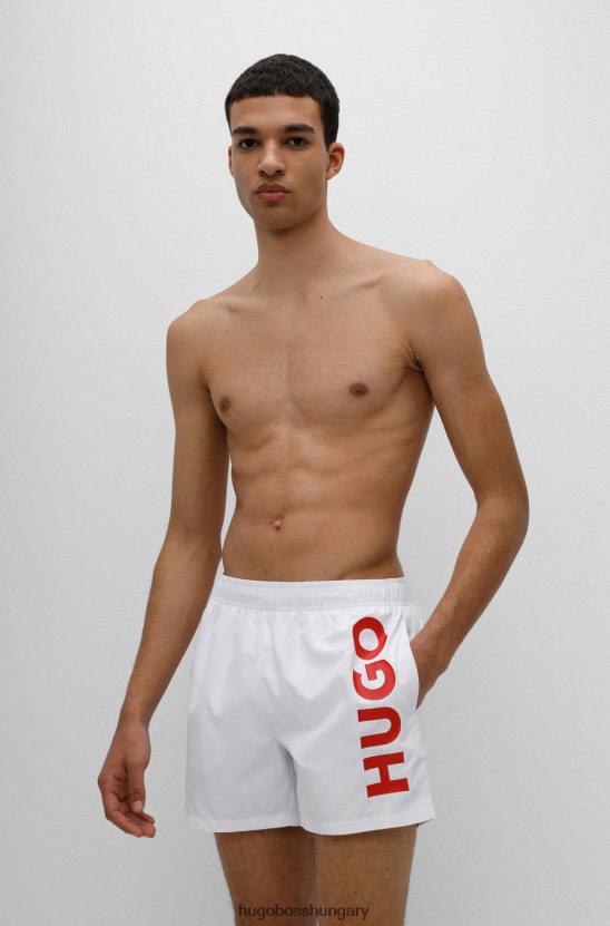 Hugo Boss gyorsan száradó fürdőnadrág függőleges logóval hugo fehér 80P63175 fehér