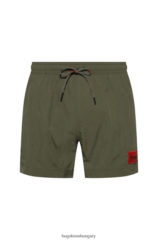 Hugo Boss gyorsan száradó fürdőnadrág, piros hugo khaki logóval 80P62138 khaki