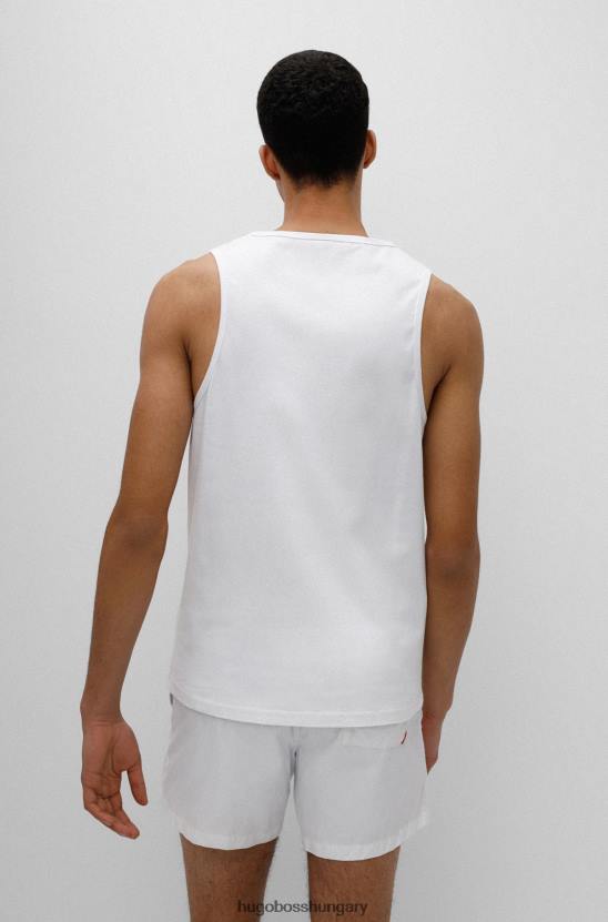 Hugo Boss hugo fehér pamutdzsörzé felső, kontraszt logóval 80P64262 fehér
