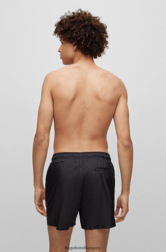 Hugo Boss hugo újrahasznosított anyagú úszónadrág fekete kézzel írt logóval 80P63962 fekete