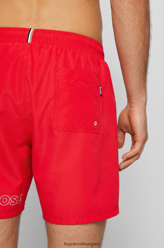 Hugo Boss hugo világospiros, újrahasznosított anyagú úszónadrág ismétlődő logóval 80P64575 halványpiros