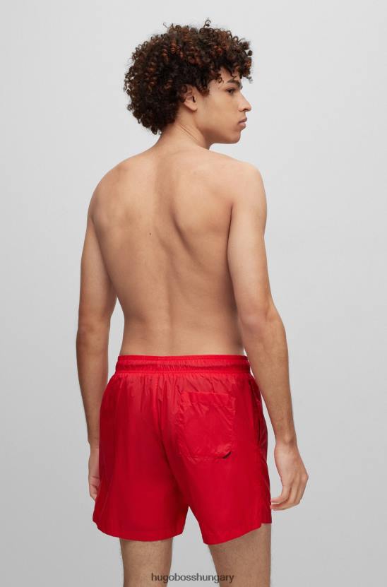 Hugo Boss Újrahasznosított anyagból készült, gyorsan száradó úszónadrág hugo piros logóval 80P62708 piros
