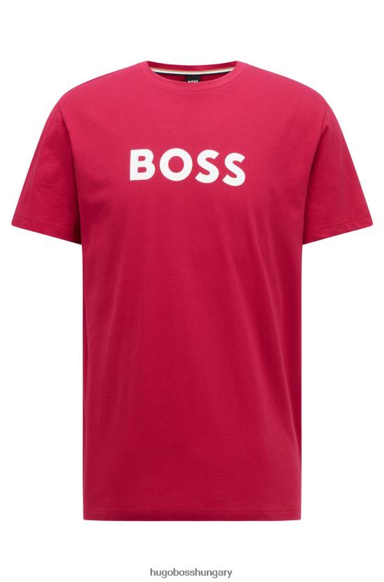 Hugo Boss laza szabású upf 50+ pamut póló rózsaszín hugo logóval 80P61301 rózsaszín
