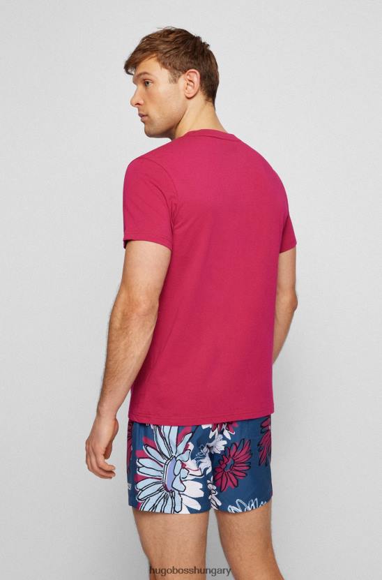 Hugo Boss laza szabású upf 50+ pamut póló rózsaszín hugo logóval 80P61301 rózsaszín