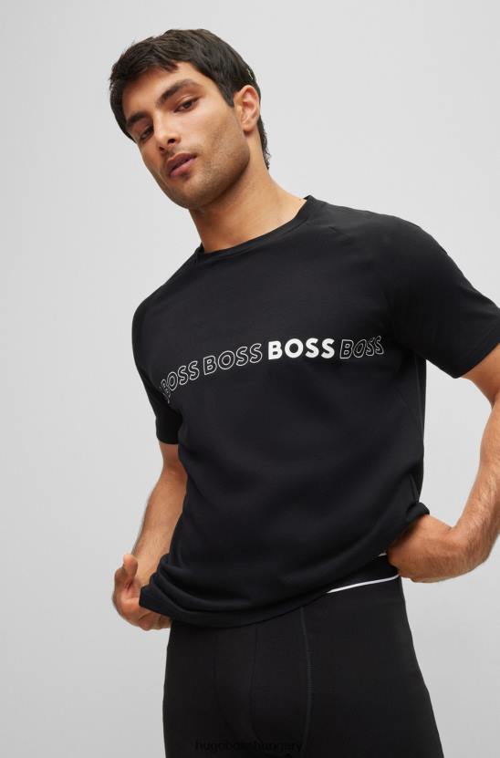 Hugo Boss pamutdzsörzé slim-fit póló upf 50 védelemmel hugo black 80P61646 fekete