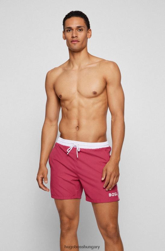 Hugo Boss rózsaszín hugo kontrasztlogós fürdőnadrág újrahasznosított anyagból 80P61072 rózsaszín