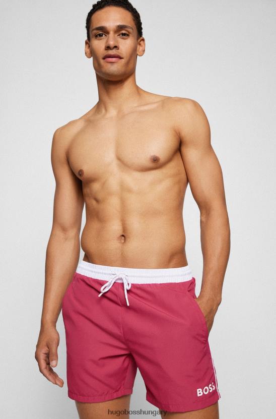 Hugo Boss rózsaszín hugo kontrasztlogós fürdőnadrág újrahasznosított anyagból 80P61072 rózsaszín