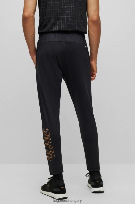 Hugo Boss Aktív-sztreccs tréningnadrág fekete hugo fényes hatásokkal 80P62303 fekete
