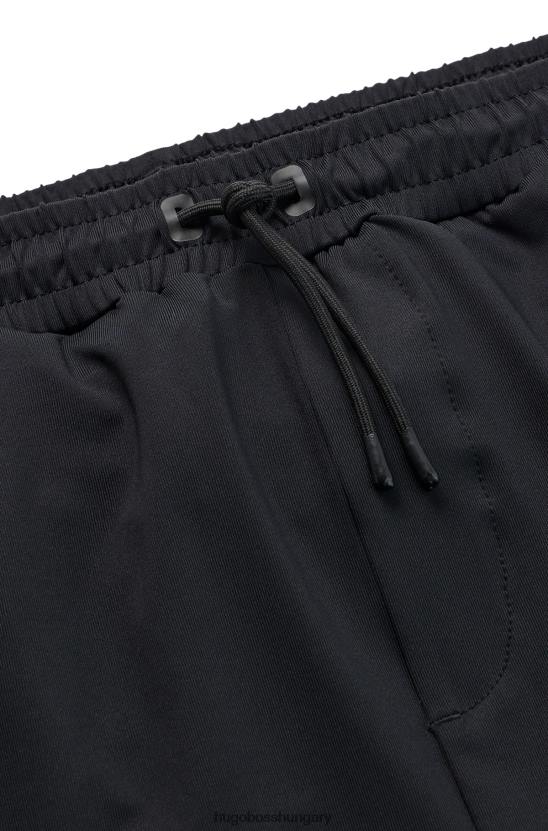 Hugo Boss Aktív-sztreccs tréningnadrág fekete hugo fényes hatásokkal 80P62303 fekete