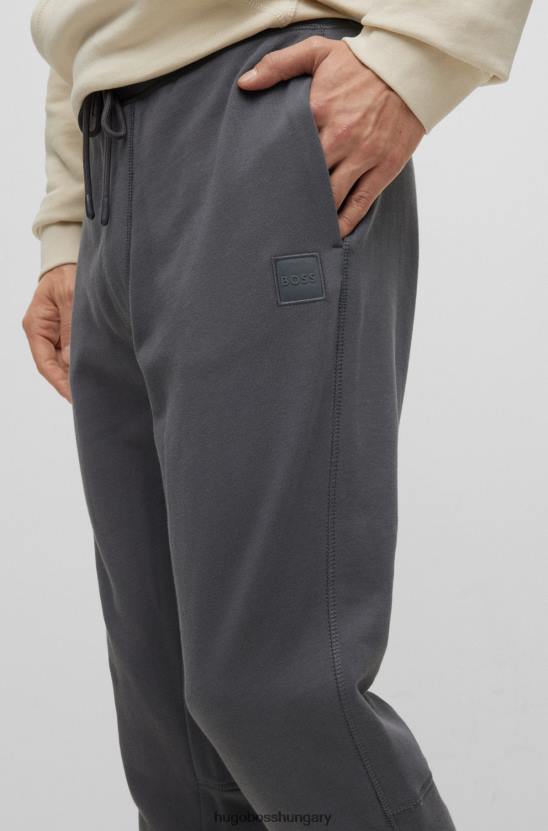 Hugo Boss Pamut frottír tréningnadrág sötétszürke hugo logóval 80P61439 sötétszürke