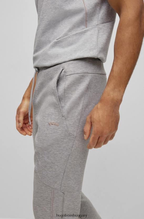 Hugo Boss Világosszürke pamutkeverékes tréningnadrág hugo rácsos grafikával 80P61136 világos szürke