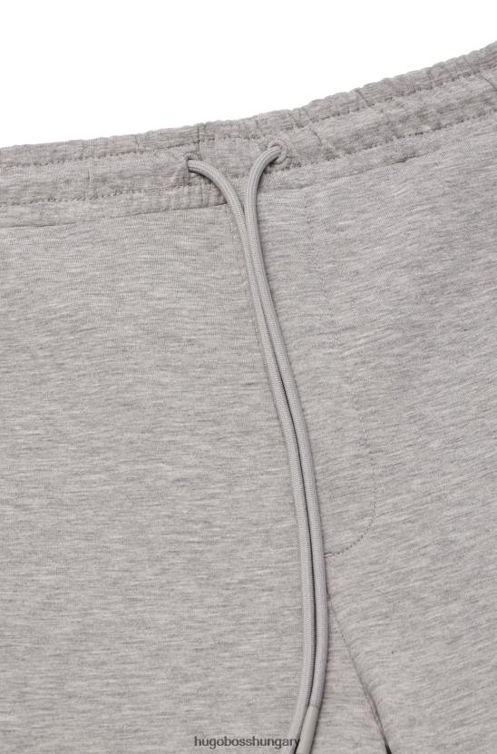 Hugo Boss Világosszürke pamutkeverékes tréningnadrág hugo rácsos grafikával 80P61136 világos szürke