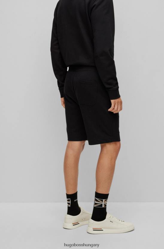Hugo Boss biopamut rövidnadrág union jack patch black hugo-val 80P63317 fekete