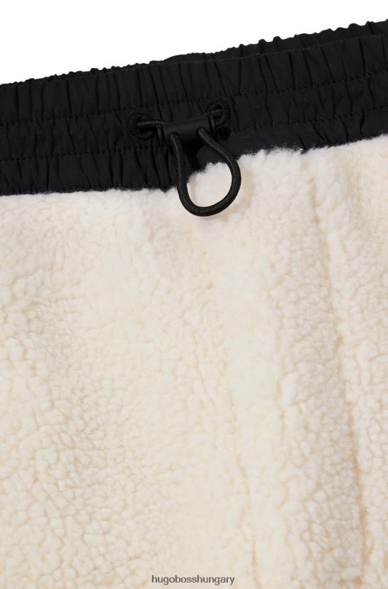 Hugo Boss fehér hugo laza szabású tréningnadrág teddy anyagból 80P63009 fehér