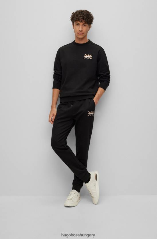 Hugo Boss fekete hugo biopamut tréningruha union jack folttal 80P63535 fekete