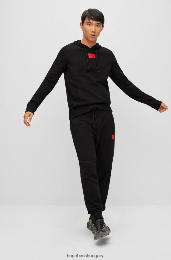 Hugo Boss fekete hugo pamut tréningnadrág piros logóval 80P62077 fekete