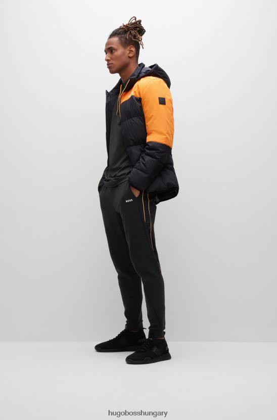 Hugo Boss fekete hugo pamutkeverékes tréningruha alsó, logószalagos betétekkel 80P61286 fekete