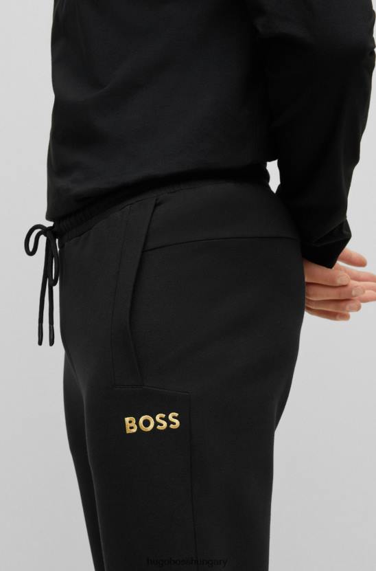 Hugo Boss fekete hugo pamutkeverékes tréningruha alsó metál logóval 80P62237 fekete