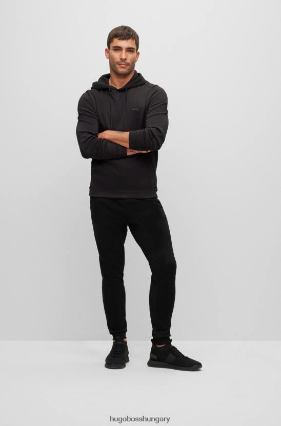 Hugo Boss hugo fekete pamut tréningnadrág ívelt logóval 80P62536 fekete