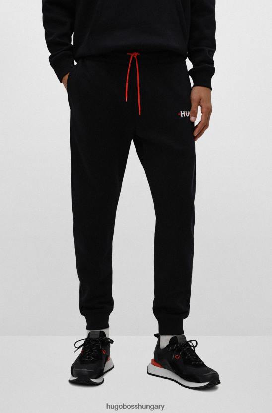 Hugo Boss hugo fekete pamutkeverék tréningruha alsó csíkkal és logóval 80P63209 fekete