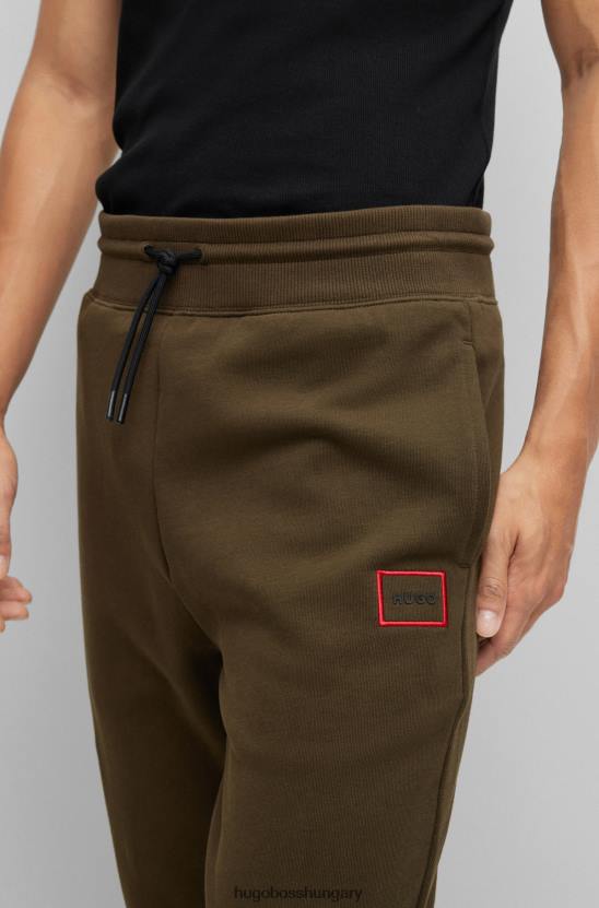 Hugo Boss hugo pamut frottír tréningnadrág piros keretes logóval, sötétzölddel 80P61068 sötétzöld