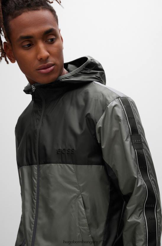 Hugo Boss hugo vízlepergető tréningruha logós részletekkel, sötétszürke 80P64471 sötétszürke