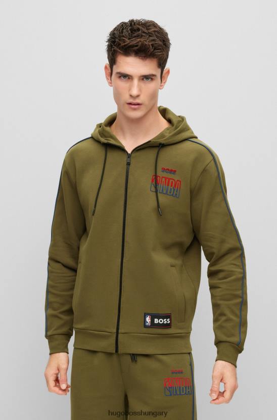 Hugo Boss & nba pamutkeverék cipzáras kapucnis pulcsi 80P62259 nba általános
