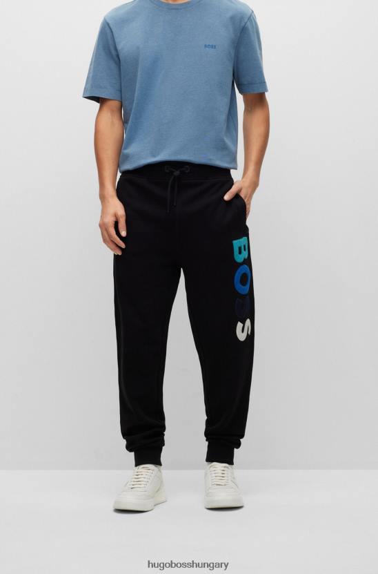 Hugo Boss pamut frottír tréningnadrág fekete hugo polár logóval 80P63468 fekete