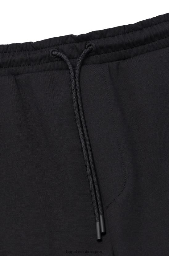 Hugo Boss pamut keverékű tréningruha alsó, rácsos fekete hugo grafikával 80P61135 fekete