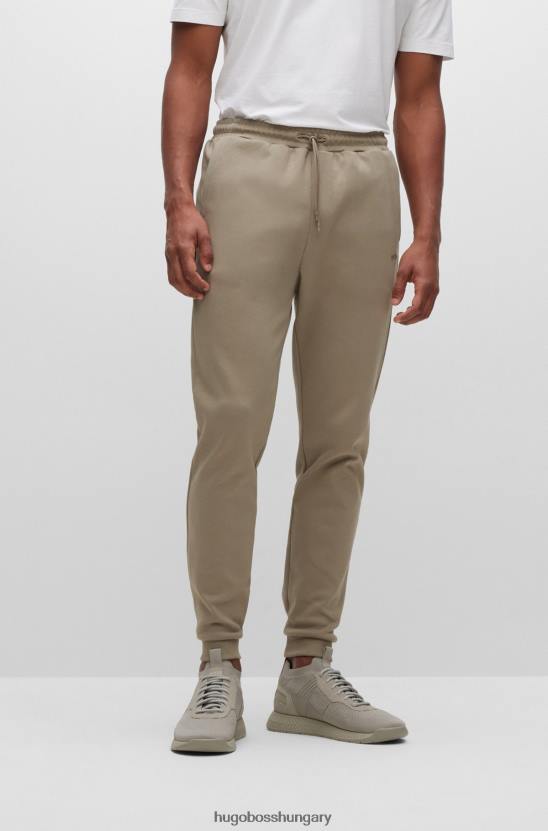 Hugo Boss pamut tréningnadrág ívelt logóval hugo beige 80P62534 bézs