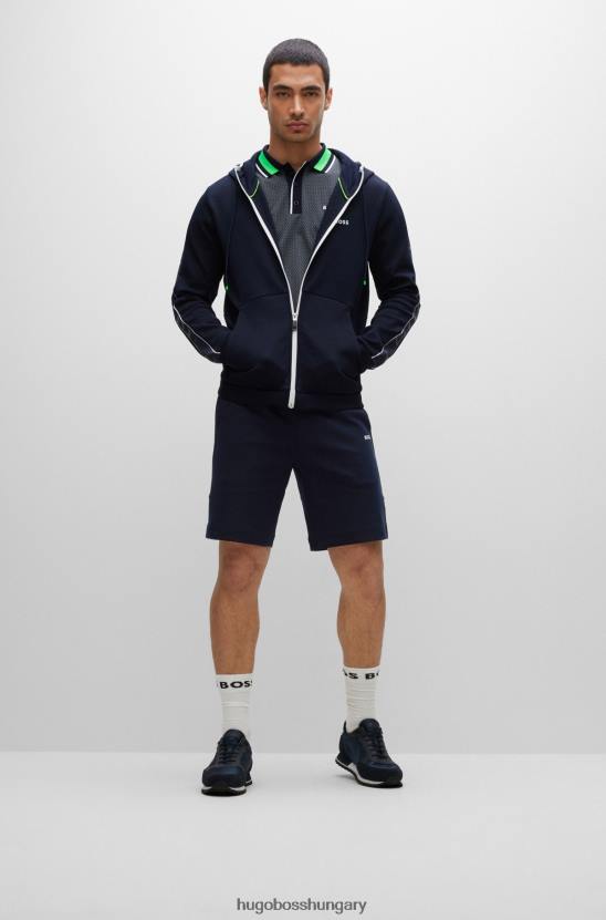 Hugo Boss pamutkeverék, normál szabású rövidnadrág sötétkék hugo logóval 80P63154 sötétkék