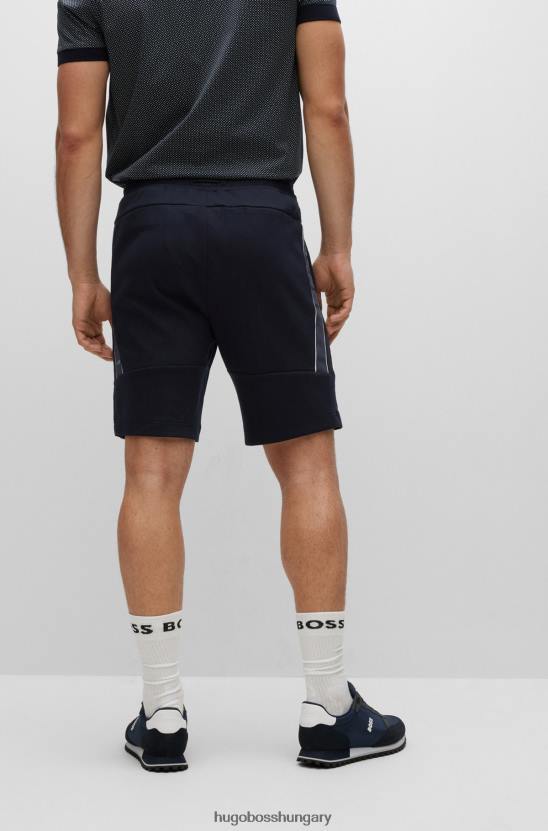 Hugo Boss pamutkeverék, normál szabású rövidnadrág sötétkék hugo logóval 80P63154 sötétkék