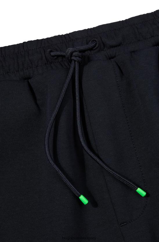 Hugo Boss pamutkeverék, normál szabású rövidnadrág sötétkék hugo logóval 80P63154 sötétkék