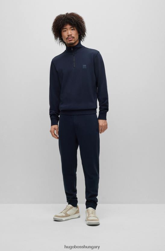 Hugo Boss sötétkék hugo pamut frottír tréningnadrág logós folttal 80P61436 sötétkék