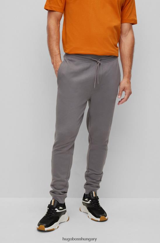 Hugo Boss szürke pamut frottír tréningnadrág hugo logóval 80P61434 szürke