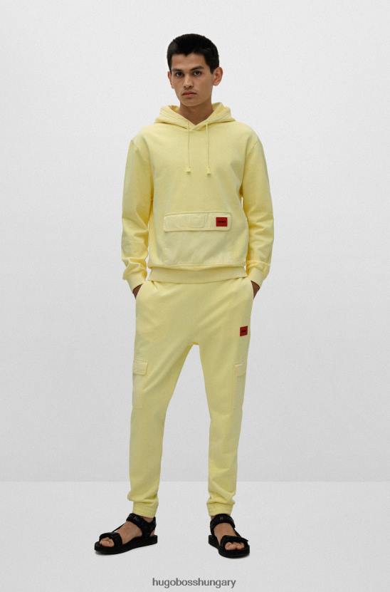 Hugo Boss világossárga hugo pamut frottír cargo tréningruha alsó, piros logóval 80P64330 halványsárga