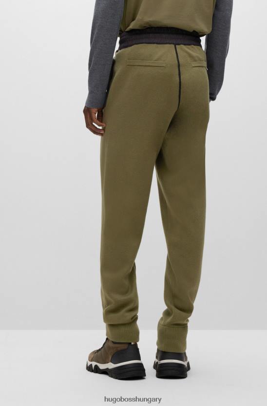 Hugo Boss világoszöld hugo normál szabású tréningnadrág pamutból és szűz gyapjúból 80P62867 világos zöld